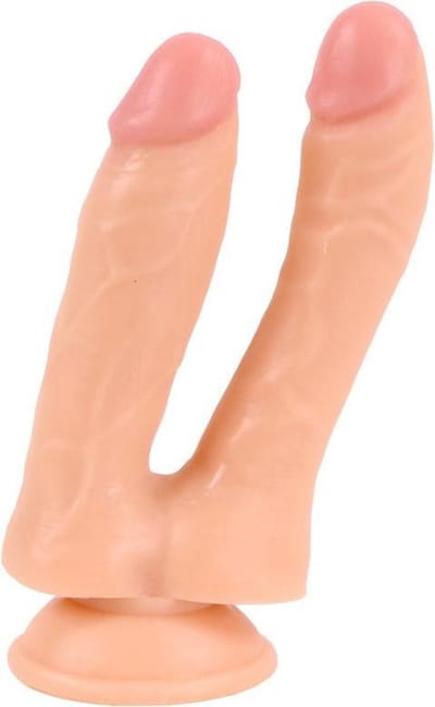 Kiotos COX Dildo voor dubbele penetratie 19 x 3 / 3.5 cm - beige