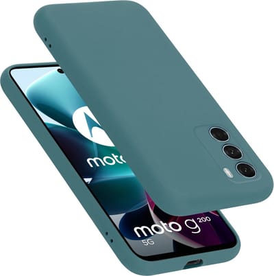 Cadorabo Hoesje geschikt voor Motorola MOTO G200 5G in LIQUID GROEN - Beschermhoes gemaakt van flexibel TPU silicone Case Cover