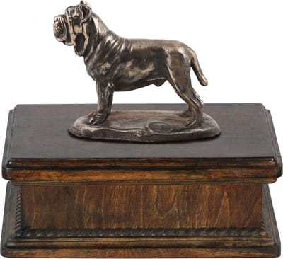 Elegante urn voor hondenas met Neapolitaanse Mastiff beeldje
