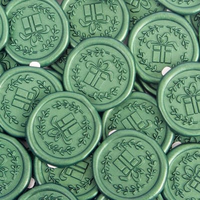 Zelfklevende Waxzegels - Waxstickers Diverse - Enveloppen Verfraaien - Direct Te Plakken - 24 Stuks - Groen