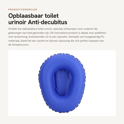 Dailygoods- Opblaasbare Toilet Ergonomisch - Anti-decubitus - PU Materiaal - Voor Ziekenhuisbed - Inclusief Luchtpomp - Zacht en Slijtvast - Bedpan