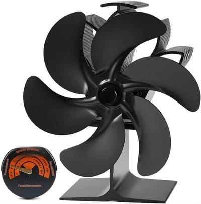 RONN® Kachelventilator - Kachel Elektrisch - Kachelventilator Voor - Zwart - 34cm x 15cm x 26cm