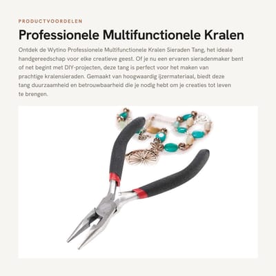 Dailygoods- Sieradentang Professioneel - Multifunctioneel - Antisliphandgreep - DIY Handgereedschap - Hoogwaardig IJzer - 12,5 cm - Sieradenmaker