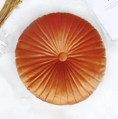 Dailygoods- Sierkussen Rond Fluwelen - Pompoenkussen - 35 cm - Huidvriendelijk - PP Gevuld Katoen - Beschikbaar in Meerdere Kleuren - Decoratiekussen
