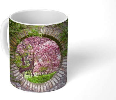 Mok - Koffiemok - Doorkijk - Sakura - Bloesem - Japans - Mokken - 350 ML - Beker - Koffiemokken - Theemok