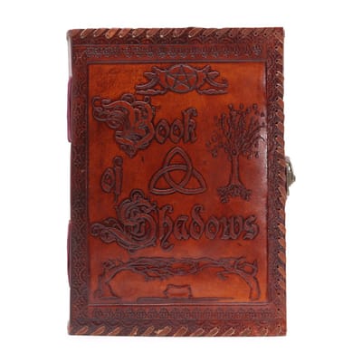 Ancient Wisdom - Notitieboek - Groot boek der schaduwen - Donkerbruin - dagboek - schetsboek - aantekeningen - leren kaft - cadeau