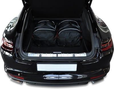 PORSCHE PANAMERA 2016+ (incl E-Hybrid) 4-delig Reistassen Op Maat Auto Interieur Kofferbak Organizer Accessoires