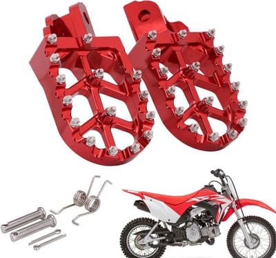 Motorfiets Voetsteunen - Voetpedalen Motor - Comfortabel Rijden - CNC Aluminium - Voor CRF Modellen - Rood