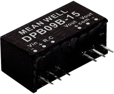 MW Mean Well DPB09C-15 DC/DC-convertermodule 300 mA 9 W Aantal uitgangen: 2 x Inhoud 1 stuk(s)