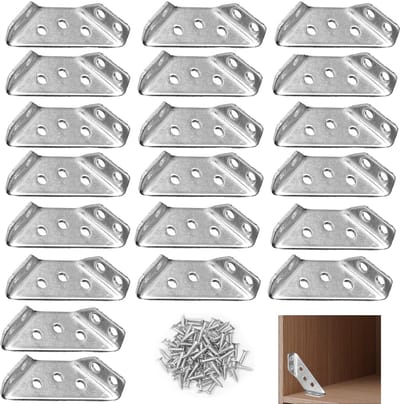 Dailygoods- Hoekverbinder 20 Stuks - Hoekbeugel - Meubelverbinder - Triangel Beugels - Schroeven - Hoogwaardige Metaal