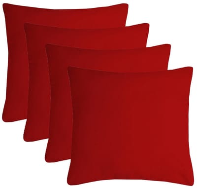 Stof Textile sierkussen Nelson - 4x - rood - 60 x 60 cm - bank kussens - zitkussens - binnen/buiten - polyester