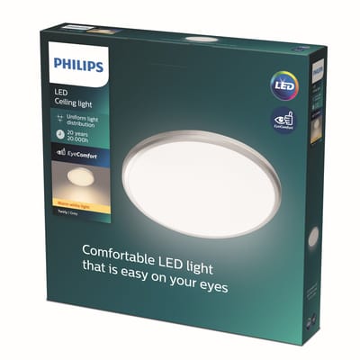 Philips Twirly plafonnière - grijs - groot - warmwit licht - 17 W