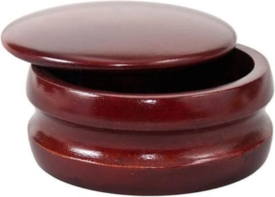 Handgemaakte Scheerzeepkom van Donker Mango Hout met Hoogglans Afwerking