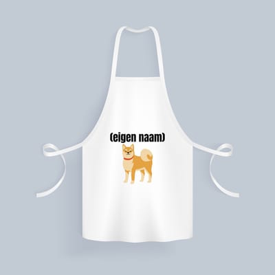 Akyol - hond rode halsband met eigen naam Keukenschort - Honden - honden liefhebbers - iemand die houdt van honden - verjaardag - cadeau - kado - 82 bij 71 cm
