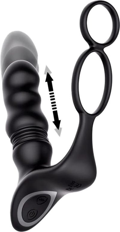 IY - Womp - Stotende en Vibrerende Prostaatmassager met Afstandsbediening - Zwart