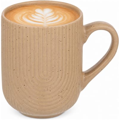 Secret de Gourmet koffie mok Memphis - 1x stuks - beige - 300 ml - drink mokken - keramiek - met stijlvol motief