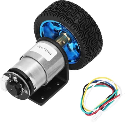 Encoder Motor Set met Tandwielmotorwielen - DC12V - CW CCW - Balansauto - 12rpm