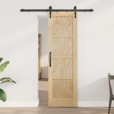 vidaXL - Schuifdeur - ORKDAL - 61 - x - 198,5 - cm - Massief - grenenhout - Naturel