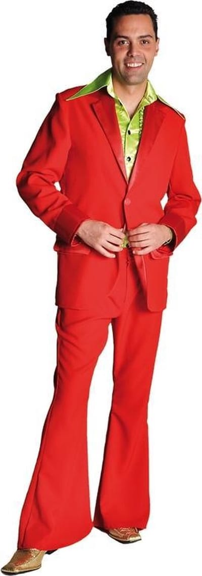 Jaren 80 & 90 Kostuum | Rood Saturday Night Boogie Night | Man | Large | Carnaval kostuum | Verkleedkleding
