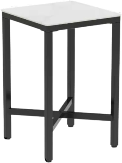 Nervio Bartafel - 70cm - Voor binnen - Keuken, woonkamer, restaurant - Marmer look - 4 personen - Glossy wit