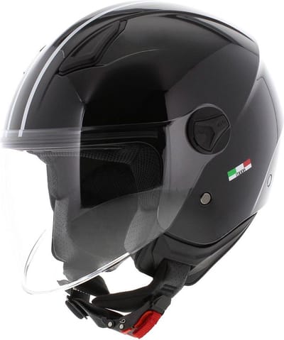 Vito Moda kinder jethelm bambino glans zwart - Kinder XL - Scooterhelm Snorfietshelm Motorhelm
