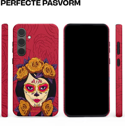 Casetastic Hoesje Geschikt voor Samsung S24 Plus - Stijlvolle Beschermende Duo-layer Case - Middernachtmasker