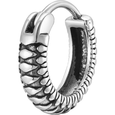 Vnox Boucles d'oreilles créoles texturées serpent vintage, Petites créoles rétro punk rock pour hommes et garçons, Métal acier inoxydable anti-allergique brincos gray