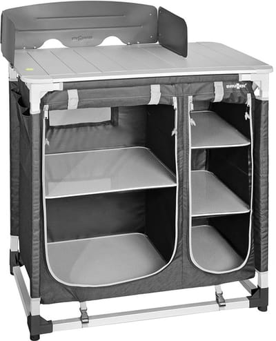 Brunner Azabache CT Square - Campingkeuken 85 x 52 x 90 cm - Aluminium werkblad - 2 opbergvakken - Windscherm en draagtas
