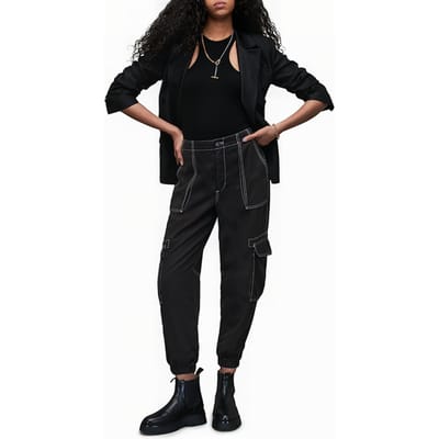 AllSaints Frieda Stitch Trouse Black Size: W27 | Cargo Pants Outlet | Dames | Zwart