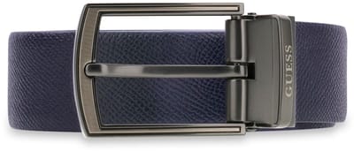GUESS Leren riem Adjustable & Reversible Belt H35 W105 Blue Navy donkerblauw