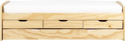 PETIVILLE - Onderschuifbed - Lichtbruin - 90 x 200 cm - Hout
