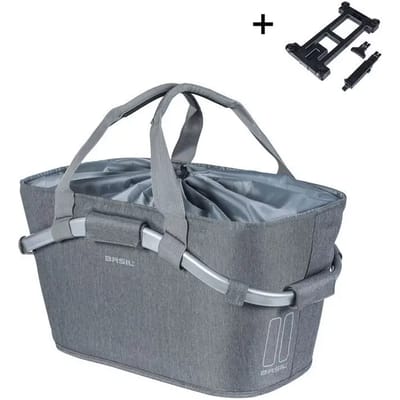 Basil 2Day Carry All Fietsmand MIK - Achter - Polyester - Grijs melee - 22 Liter - Inclusief binnenvak en aansnoerkoord
