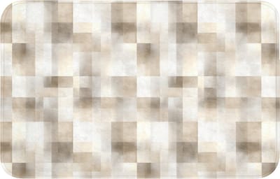 WC mat 80x50 cm - Antislip - Textuur - Linnen - Beige - Toiletmat - Vloermat - Douchemat - Toilet tapijt - Toiletmatten