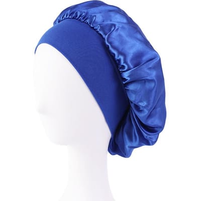 Nieuwe satijnen brede rand slaapmuts zijdezachte kap haarwikkel voor slapen slaapmuts met elastische zachte band styling kap haarwikkeltool