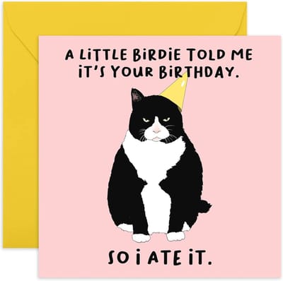 Grappige verjaardagskaart 'A Little Birdie' voor hem en haar – inclusief gratis stickers