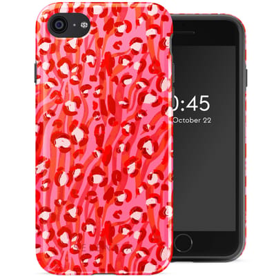 Selencia Hoesje - Geschikt voor Apple iPhone SE (2022) / SE (2020) / 8 / 7 / 6s / 6 - Backcover - Wild Spots Lipstick