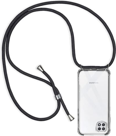 Transparant hoesje met koord - Anti-shock stootrand / Siliconen / Back Cover geschikt voor: Samsung Galaxy A22 5G