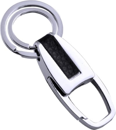 Fako Bijoux - Sleutelhanger - Metaal & PU Leer - Zilverkleurig