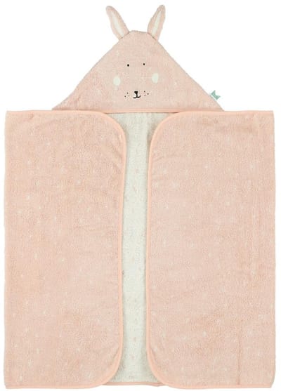 Trixie Badcape - Mrs. Rabbit - 70x130cm - 100% Biologisch Katoen - Hooded Towel - Handig formaat