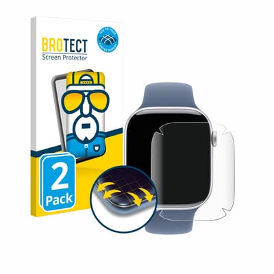 BROTECT - Screenprotector voor Apple Watch Series 10 (46 mm) - Folie Beschermfolie transparant volledig dekking - 2 Stuks