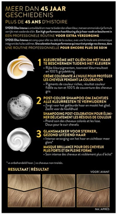 Syoss Oleo Intense Haarverf 7-58 Cool Beige Blond - 3 x - Voordeelverpakking