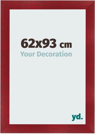 Your Decoration - Fotolijst 62x93 cm - MDF - Wijnrood Geveegd - Pisa