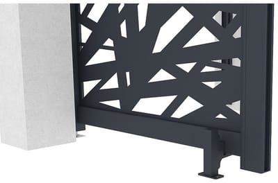 Vente-unique Tuinpoort in aluminium met geometrisch patroon in lasergesneden design - B103 x H166 cm - Antraciet - NATAFO