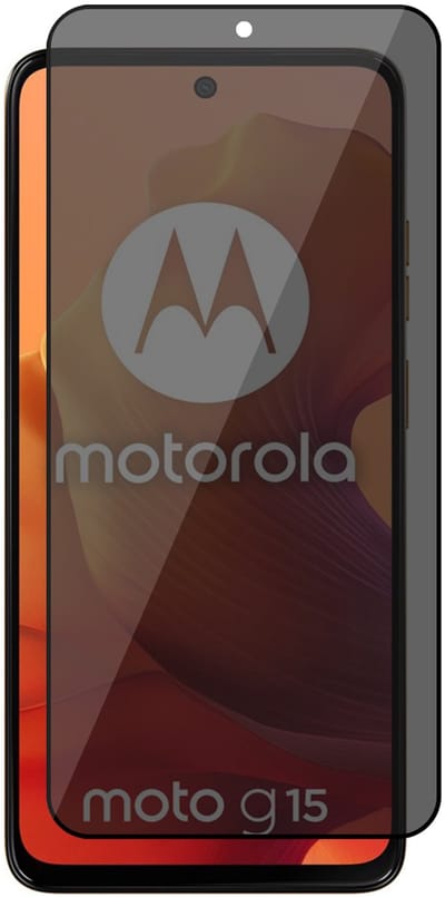 Privacy Screenprotector geschikt voor Motorola Moto G15 (Power) / G05 / E15 - Volledig Dekkend Glas Screen Protector