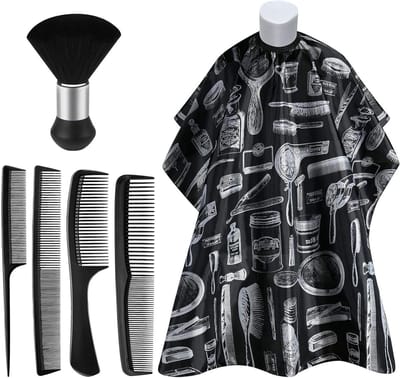 Professionele Kapperscape met Borstel en Kapperskleding voor Knippen, Stylen en Kleuren