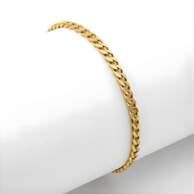 Ainy - Stainless Steel Armband Goud | 3mm - 21cm | Sieraden | Unisex Bracelet | Schakelarmband | RVS Staal Goudkleurig | Cadeau voor Dames en Heren