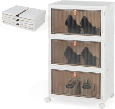 Stapbare opbergdoos met wielen en deksel - Transparante organizer voor slaapkamer en woonkamer