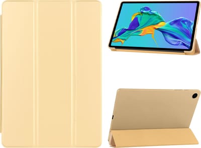 Hoes Geschikt voor Samsung Galaxy Tab A9 Plus / A11 Plus hoes – tri-fold bookcase met auto/wake functie - 11 Inch – Goud
