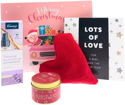 Kneipp Kerst Cadeauset Massageolie Relaxing – 3-delig – Massageolie + Chocoladewens + Kaars – Cadeau voor haar