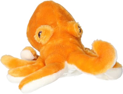 Nature Planet Pluche knuffel octopus/inktvis - 18 cm - oranje - zeedieren knuffels